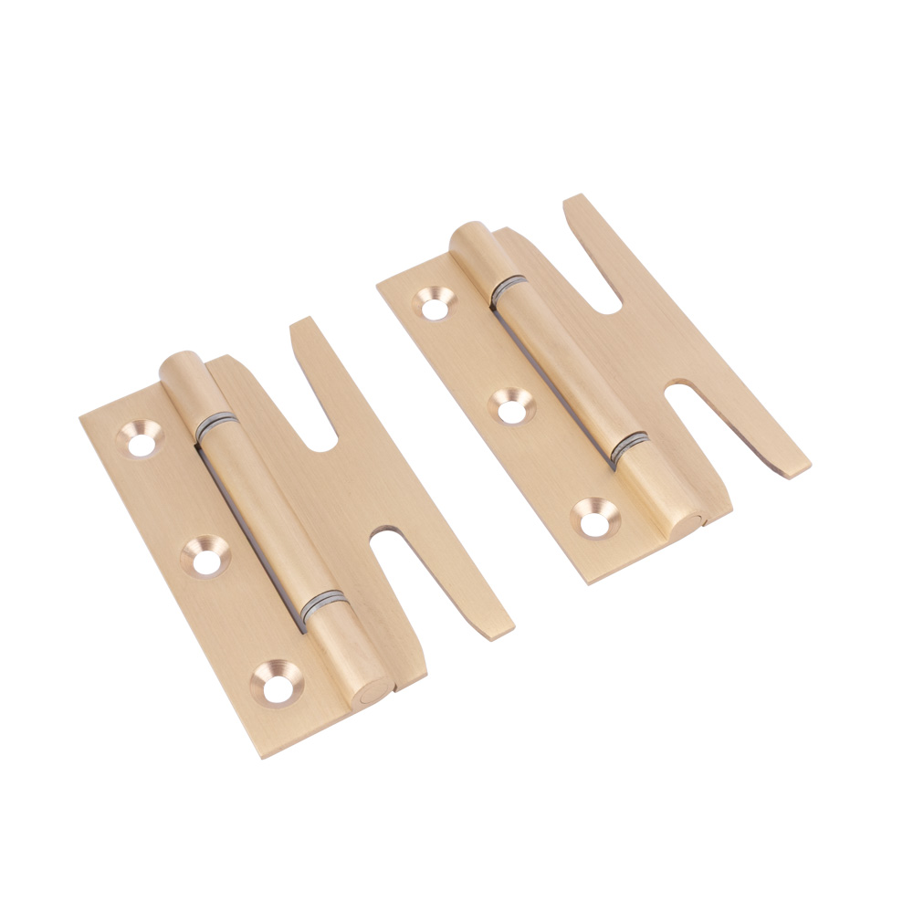 Simplex Solid Brass Hinges with Double Steel Washers (Sold in Pairs) - Satin Brass